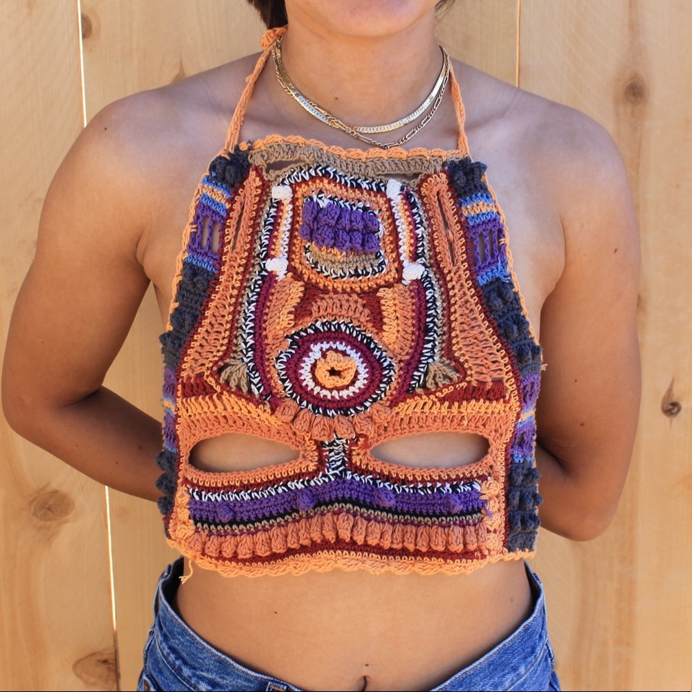 ❌SOLD❌ Cleobella crochet halter crop top